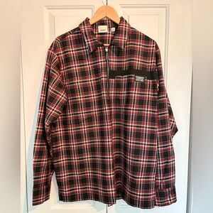 Burberry Men's Checkered Shirt Jacket in Red and Black
